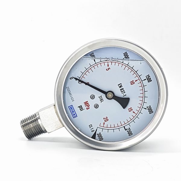 All Stainless Steel Pressure Gauge Shock Resistant 233.50.063 WIKA