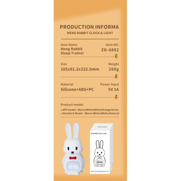 Lâmpada de mesa de silicone com alarme de luz noturna com ecrã LED digital e sono