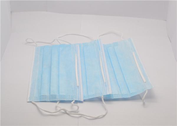 Clinic Disposable Non Woven Face Mask 17.5*9.5cm Daily Protection White Blue
