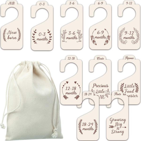 Hot Selling Eco-friendly Wooden Baby Closet Dividers Hanging Set  For Newborn Gift