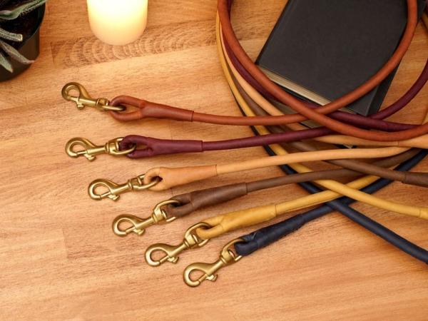 5ft Length Rolled Leather Dog Leash Lead For Small Large Dogs