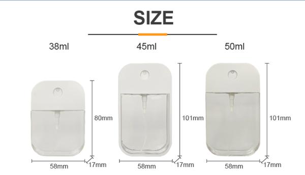 Portable 38ml 45ml 50ml Credit Card square Plastic Perfume Atomiser Fresh Breath Mouth Spray Bottle