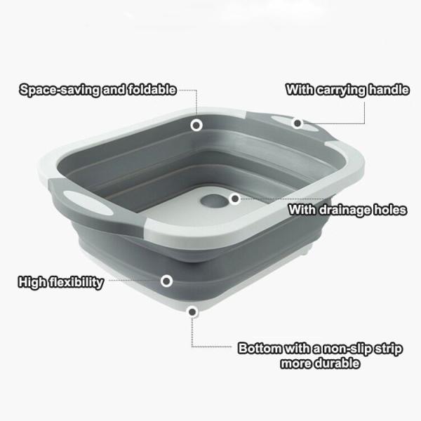Custom Logo Dish Tub for Washing and Draining Veggies Fruits Foldable Cutting Board