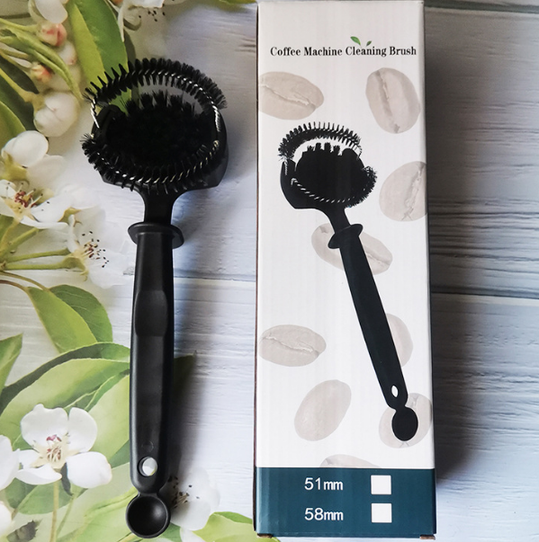 51/58mm Coffee Machine Head Cleaning Brush Circular Coffee Brush Long Handle Brewing Heads Cleaning Brush Kitchen Cleaning Tools