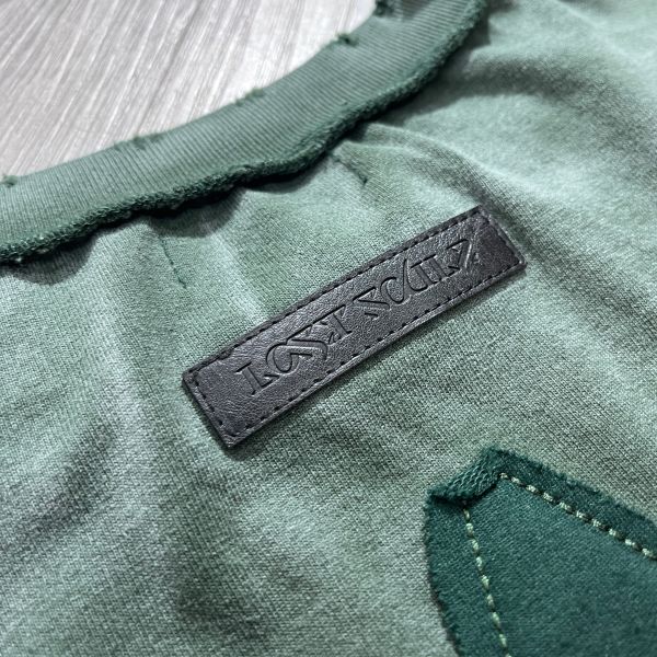 Custom Applique Embroidery Acid Washed Vintage Distressed Boxy Fit Oversized Double Layer Waffle Sleeve Tee Long Sleeve T Shirt