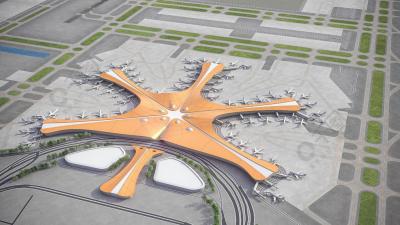 1:200 Scale Model Airport Illuminated International Airport Scale Model