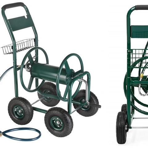 60*102*42.5 Dimension Portable Iron Garden Lawn Watering Sprayer Hose Reel Storage Cart