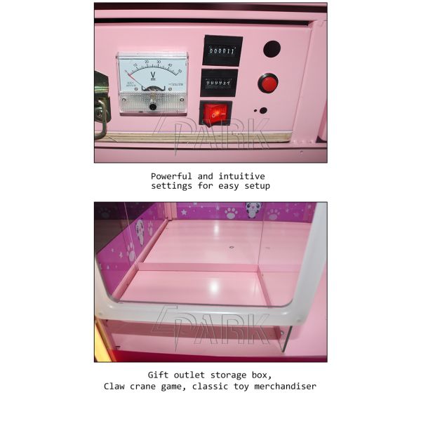 Attractive Bear Design Full transparent glass material toy scratch lift vending machine coin operated