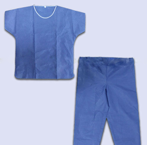 Blue SMS  70gsm Disposable Scrub Shirts And Pants
