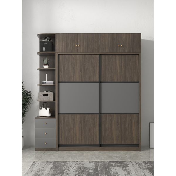 Patten Chipboard Plywood Modern Bedroom Wardrobe 2 Door Sliding Wardrobe