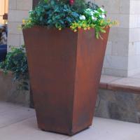 Moderno resistente a intempéries Corten Planter Box Planter Pot com buraco de drenagem para pequenas árvores