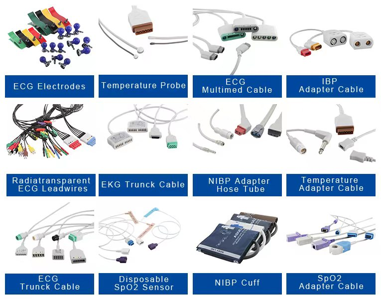 Fukuda Я монитор кабеля KP-500 KP-500D Cardisuny EKG EKG терпеливый привязывает 10 соединитель банана 4,0 IEC проводов руководств