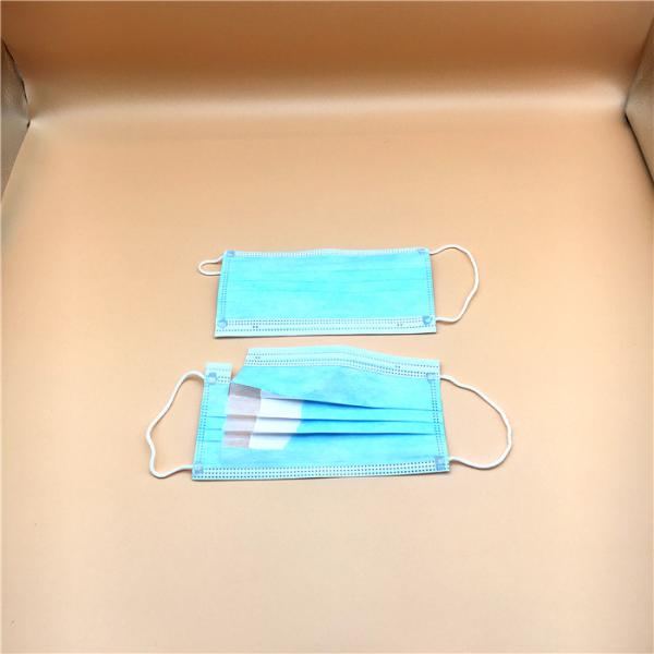 Adult Non Woven Disposable Mouth Mask  Office Hospital Blue Color Customized
