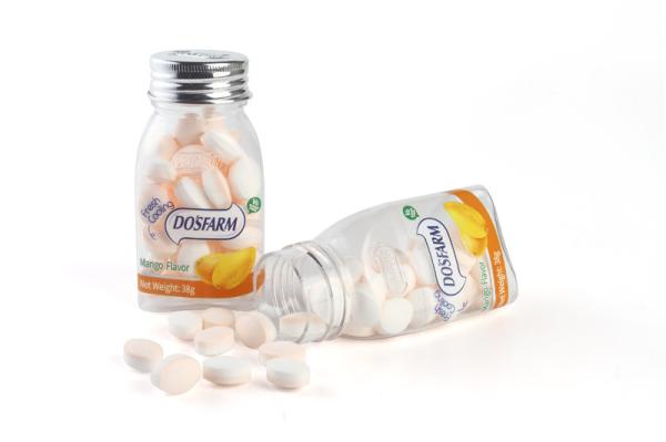 Respiração dos doces energéticos disponíveis do OEM doces sugarless da vitamina C do sabor da manga dos doces de hortelã/bloco frescos da garrafa