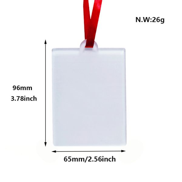 Sublimation Blank Acrylic Car Hanging Pendant Diy Printing Acrylic Christmas Decoration Blank Acrylic Ornaments