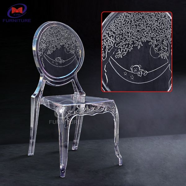 New transparent resin round back bear chiavari chair for wedding banquet hotel outdoor