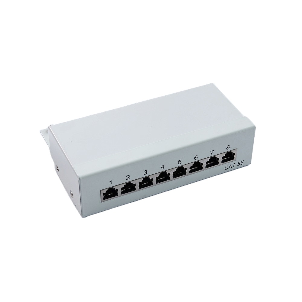 OEM Добро пожаловать 1U 8 портов Cat.6A Cat.6e Стенная панель для Ethernet 19 дюймов длины