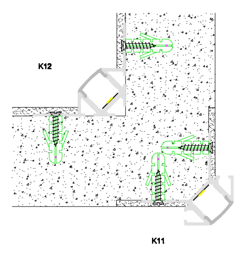 Интерьер утопил алюминиевый профиль приведенный для гипсокартона стены гипса