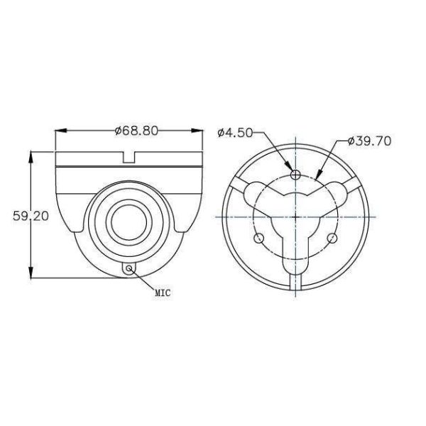 AHD 1080P Inside Infrared Night Vision High Definition Car Dome Camera