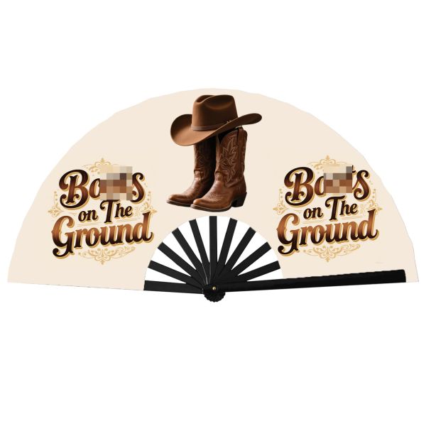 Personalized Boot on the Ground Clacking Hand Fans Cowgirl Large Rave Clack Bamboo Hand Fans
