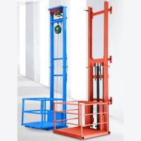 1000kg Small Cargo Elevator Orange Wall Mounted Cargo Lift For Warehouse