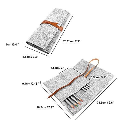 Bundle Felt Pencil Wrap Case , Wool Felt Fabric Pencil Case Cosmetic Bag