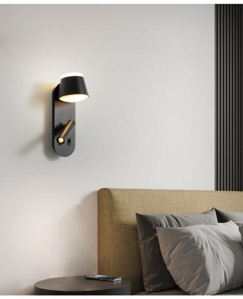 Bedside wall lamp acrylic atmosphere light bedroom flexible wall lamp home villa headboard reading light hotel