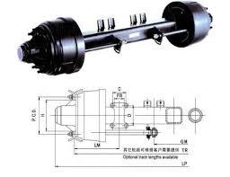 Commercial German Type Semi Trailer Axles Fuwa Round 420X220MM 1840mm
