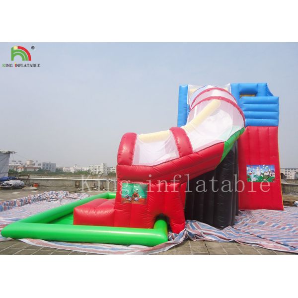 Защищая чистые водные горки бассейна красного цвета раздувные для задворк ЭН14960 ЭН71