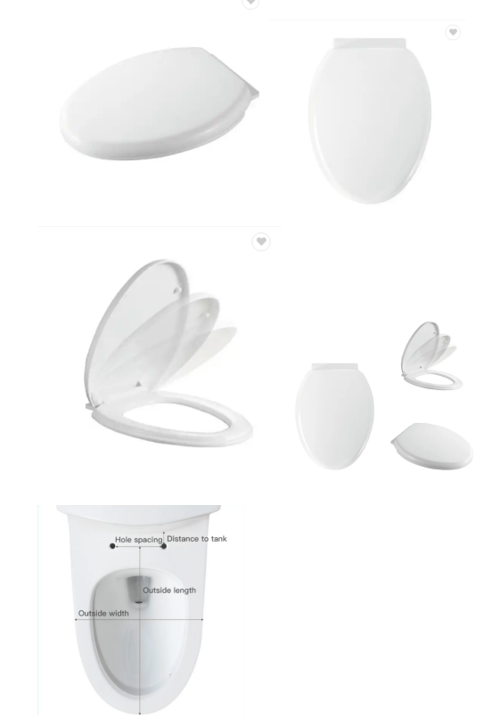 Устойчивый стандартный удлиненный пластиковый туалет с современным дизайном