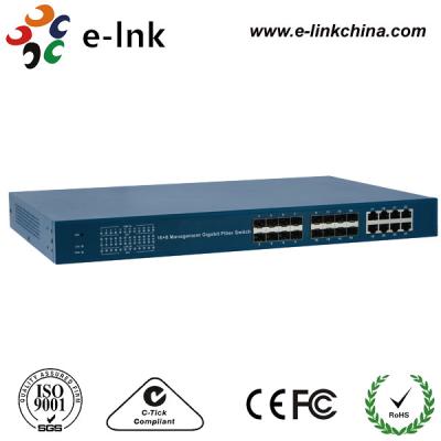 Interruptor de rede da fibra ótica do gigabit 8G + gestão 93 X 120x de 16 SFP 28 milímetros