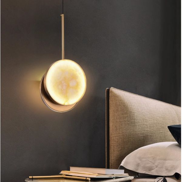 Yellow brass  pendant lamp bedroom for home decorator interior mirror pendant lamp