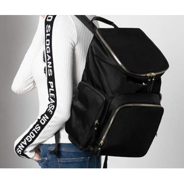 Polyester Embroidered Mummy Diaper Bag With Thermal Insulated Bottle Pockets