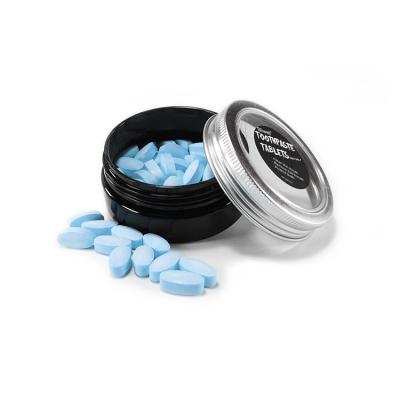 O colutório solúvel anti-bacteriano do produto comestível marca tabuletas sustentáveis do dentífrico