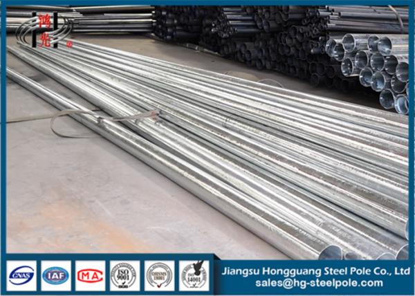 Q235 Q355 Q345 Hot Dip Galvanized Electrical Power Poles Round / Tubular