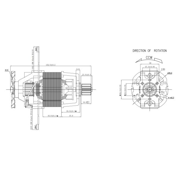 Reemplazo monofásico del motor de la licuadora de los motores eléctricos de la CA 26000RPM 350W