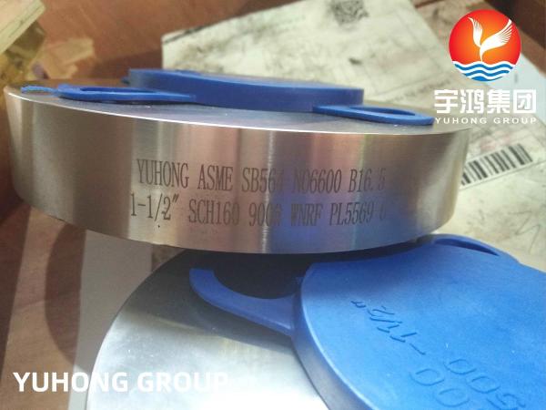 Inconel 600 (Alloy 600, UNS N06600) Nickel Alloy Flange, ASTM B564 / ASME SA564, Weld-neck raised face (WNRF)