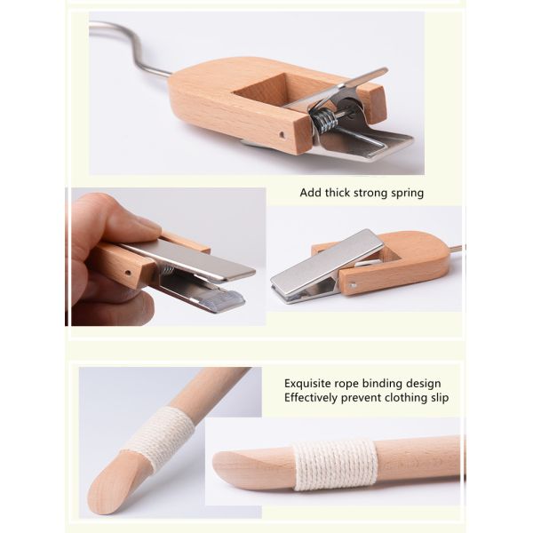 Вешалки зажима бука цвет многофункциональное 19cm 24cm деревянной естественный