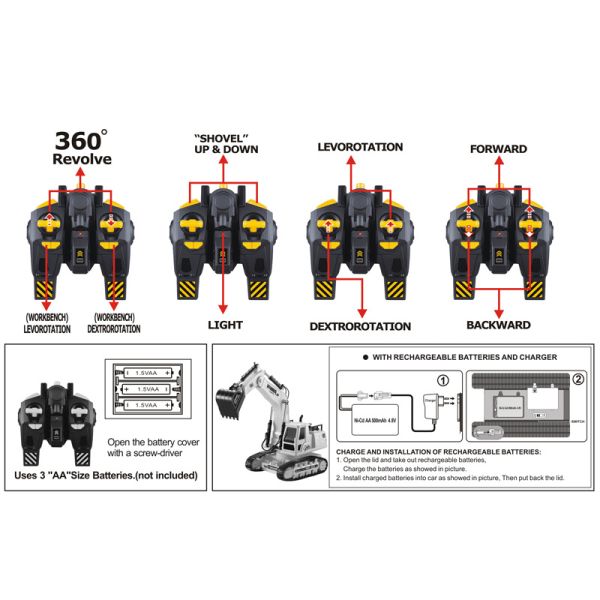 Simulation 1 18 Scale Excavator Toy Large Electric Construction Vehicle for Children