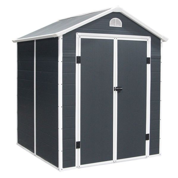 Dark Grey Small Plastic Outdoor Storage Rot Proof 100ft3 6x4 Storage Shed Plastic