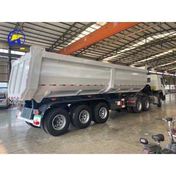 Stone Function 3 Axles 4 Axles Tipper Semi Trailer for Transportation Tire Number 12