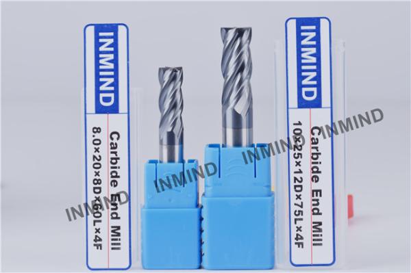 Grain Size 0.8UM Upto HRC50 AlTiN Coating 8mm Square machine cutting tools End  Mill , 4 Flute , end mill bits