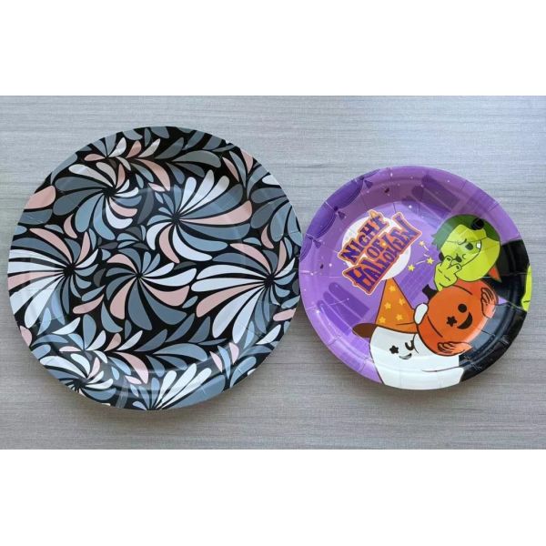 Family Party Disposable Paper Tray Customizable 300GSM Housewarming Cake Dessert Plate
