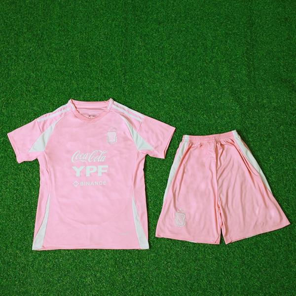 2025年アルゼンチン新子供用ピンクトレーニングスーツ チーム応援 バッチカスタマイズ