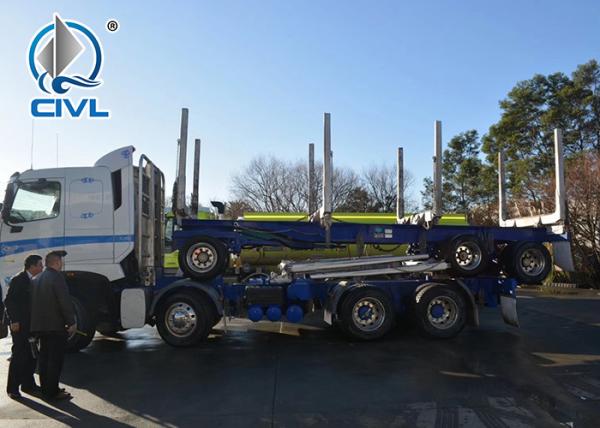 Electric System 5000kg Logging Semi Trailer Trucks For Transporting Log / Wooden Semi Trailer