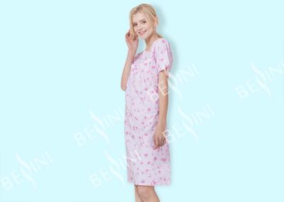 65% Polyester 35% Cotton Ladies Night Dresses Sleepwear Gathers Lace Yoke Button Placket