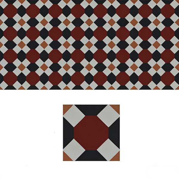 Customized Cement Bathroom Floor Wall Tile Designs 200*200mm Geometric Pattern Modern Interior Accent Tiles With Borders