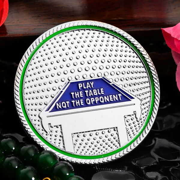 Custom Coins Metal Zinc Alloy Table Sports Challenge Coins Enamel Silver 3D Double Side Snooker Billiards Coins Collections