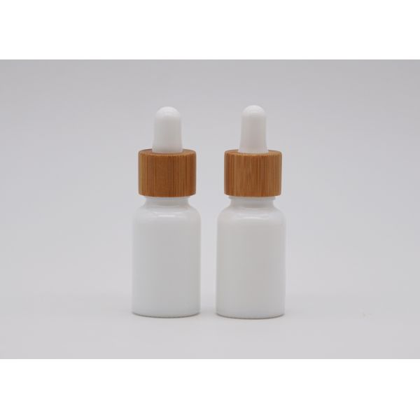 Белая стеклянная ароматерапия фарфора разливает 30мл по бутылкам с бамбуковой белой капельницей