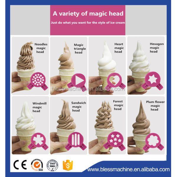 Quick Frozen 3 Flavors Commercial Ice Cream Machine with Pre-Cooling Keep Fresh System